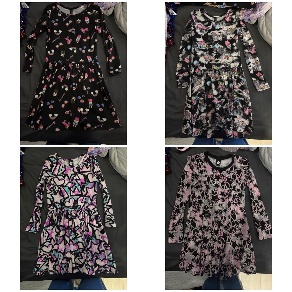 Four Pixielane Size 7 long sleeved dresses